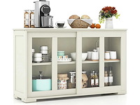 Dressoir, keukenkast met schuifdeuren van glas en verstelbare plank - afbeelding 3 van  7