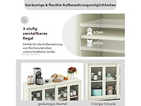 Dressoir, keukenkast met schuifdeuren van glas en verstelbare plank - afbeelding 5 van  7
