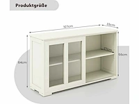 Dressoir, keukenkast met schuifdeuren van glas en verstelbare plank - afbeelding 4 van  7