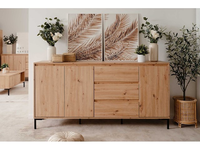 Dressoir korina 178 cm-artisanale eik - afbeelding 1 van  7