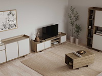 Dressoir leda - 157x36x82cm - 3 deuren & 1 lade - wit/eikdecor - afbeelding 7 van  7