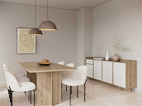 Dressoir leda - 209x36x82cm - 4 deuren & 1 lade - wit/eikdecor - afbeelding 2 van  7