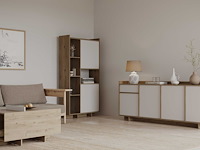 Dressoir leda - 209x36x82cm - 4 deuren & 1 lade - wit/eikdecor - afbeelding 7 van  7