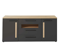 Dressoir lorna 2 deuren & 3 lades - antraciet/eik - afbeelding 1 van  4