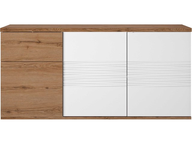 Dressoir magda | 180 x 47 x 87 cm | brown high gloss white - afbeelding 1 van  6
