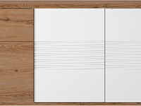 Dressoir magda | 180 x 47 x 87 cm | brown high gloss white - afbeelding 1 van  6