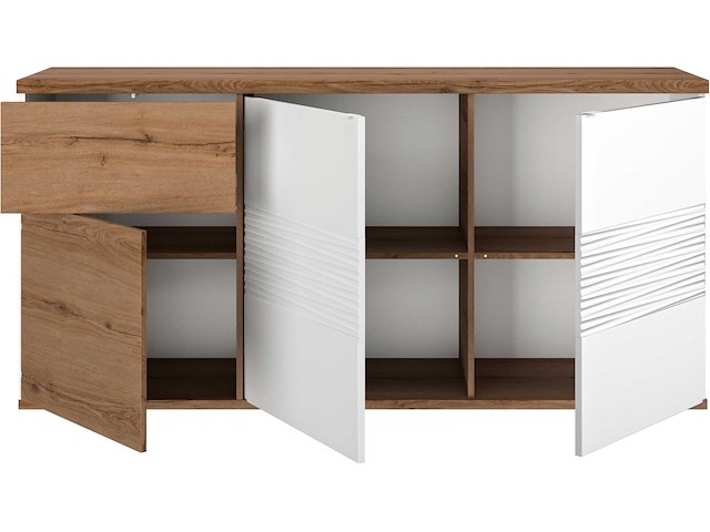 Dressoir magda | 180 x 47 x 87 cm | brown high gloss white - afbeelding 2 van  6
