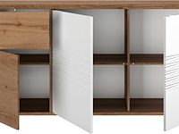 Dressoir magda | 180 x 47 x 87 cm | brown high gloss white - afbeelding 2 van  6