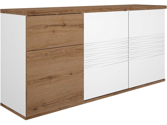 Dressoir magda | 180 x 47 x 87 cm | brown high gloss white - afbeelding 3 van  6