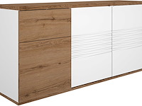 Dressoir magda | 180 x 47 x 87 cm | brown high gloss white - afbeelding 3 van  6