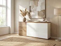 Dressoir magda | 180 x 47 x 87 cm | brown high gloss white - afbeelding 6 van  6