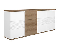 Dressoir magda | 208 x 47 x 87 cm | brown high gloss white - afbeelding 2 van  4