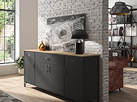 Dressoir manchester | 180 x 40 x 82 cm | helvezia oak-design - afbeelding 4 van  5