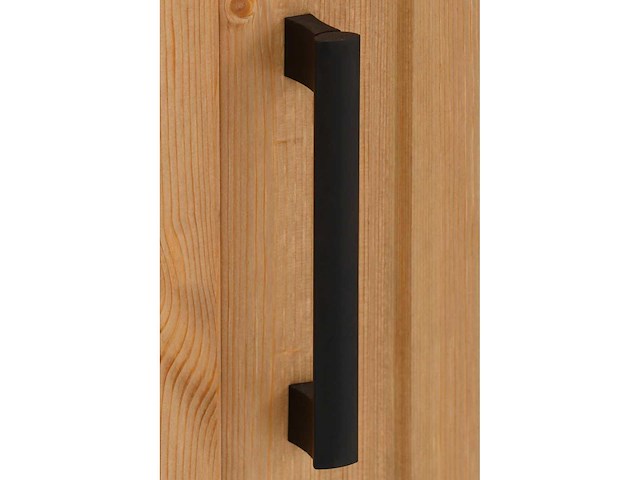 Dressoir met glazen deuren en metalen handvatten - massief grenen - afbeelding 10 van  13