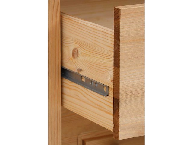 Dressoir met glazen deuren en metalen handvatten - massief grenen - afbeelding 11 van  13