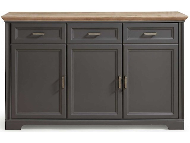 Dressoir samine 3 lades 3 deuren - grafiet/eik - afbeelding 1 van  4