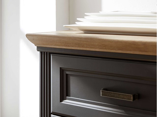 Dressoir samine 3 lades 3 deuren - grafiet/eik - afbeelding 2 van  4