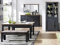 Dressoir samine 3 lades 3 deuren - grafiet/eik - afbeelding 3 van  4