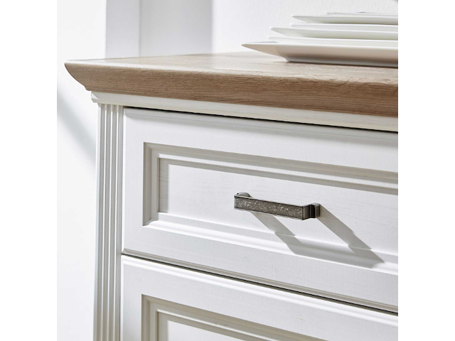 Dressoir samine 3 lades 3 deuren - wit/eik - afbeelding 2 van  2