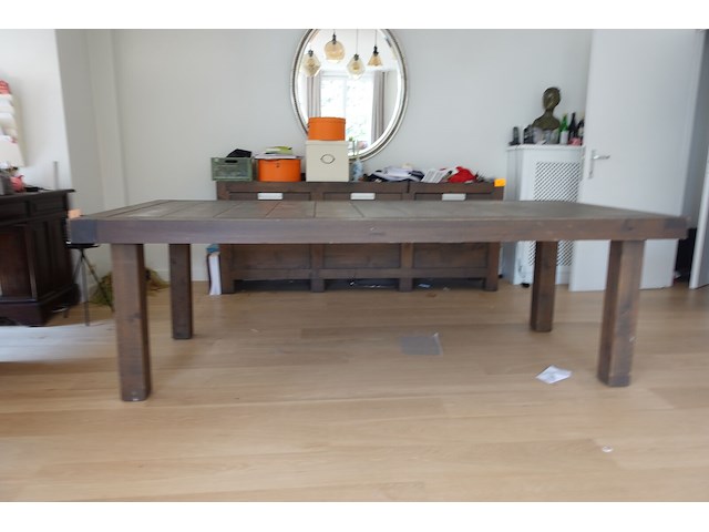 Dressoir & tafel in hout - afbeelding 1 van  3