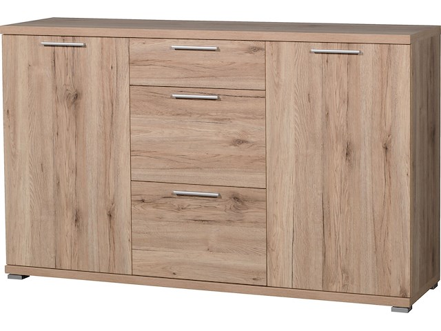 Dressoir tosun 144 cm met 2 deuren & 3 lades - eik - afbeelding 1 van  2