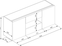 Dressoir / tv-meubel ivo 160cm - wit - afbeelding 5 van  7