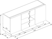 Dressoir / tv-meubel ivo 160cm - wit - afbeelding 6 van  7