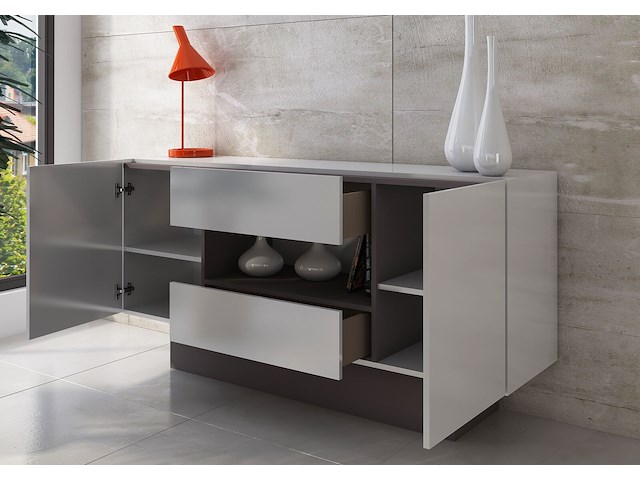 Dressoir / tv-meubel ivo 160cm - wit - afbeelding 7 van  7