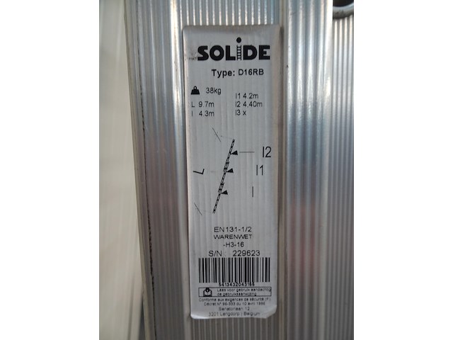 Driedelige alu ladder solide - afbeelding 4 van  4