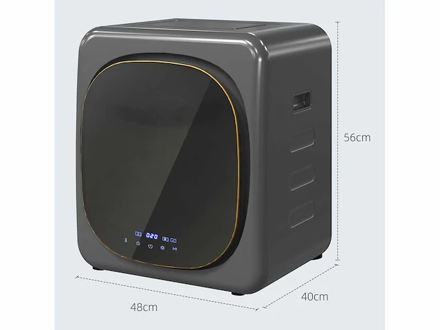 Droger met uv-desinfectie, compact, 4 kg capaciteit, roestvrij staal, grijs - afbeelding 3 van  5