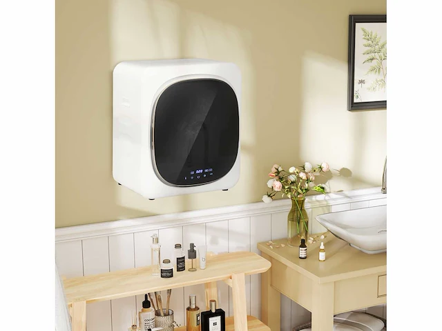 Droger met uv-desinfectie, compact ontwerp, 4 kg capaciteit, roestvrij staal, wit - afbeelding 1 van  6