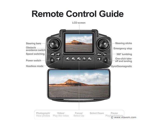 Drone max - 4k camera drone - controller met scherm - afbeelding 4 van  11
