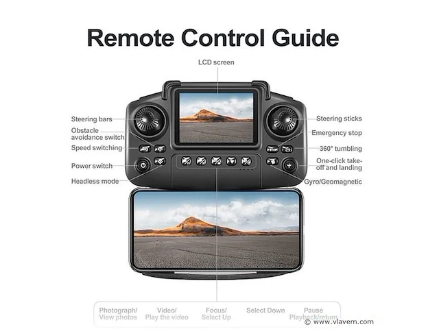 Drone max - 4k camera drone - controller met scherm - afbeelding 4 van  11