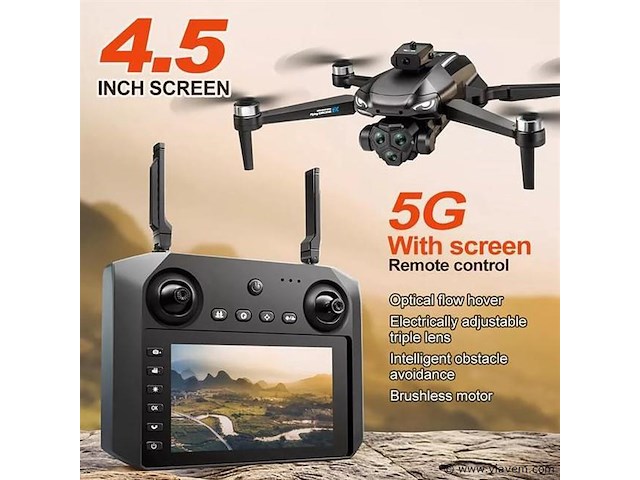 Drone met hd camera 4k - 6k optical zoom - big screen controller - afbeelding 3 van  6