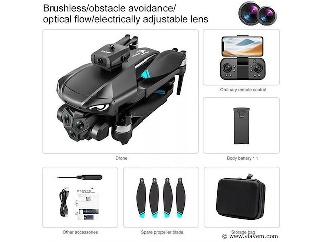 Drone met hd camera 4k - 6k optical zoom - big screen controller - afbeelding 3 van  6
