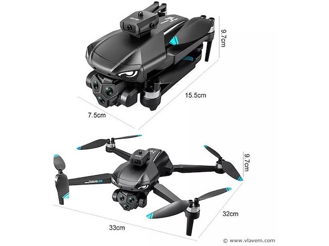 Drone met hd camera 4k - 6k optical zoom - big screen controller - afbeelding 3 van  6