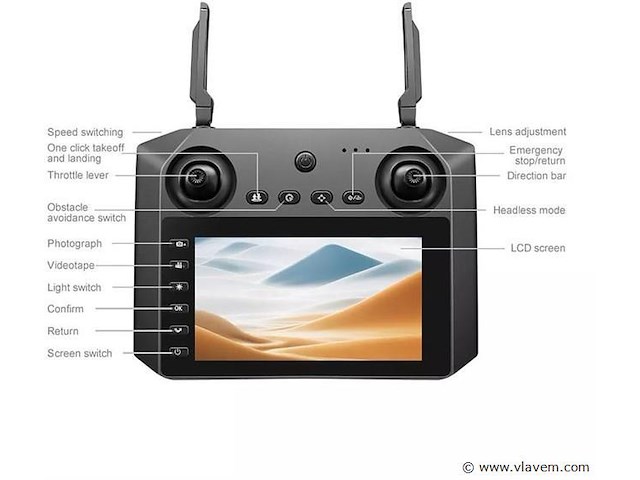 Drone met hd camera 4k - 6k optical zoom - big screen controller - afbeelding 3 van  6