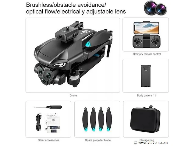 Drone met hd camera 4k - 6k optical zoom - big screen controller - afbeelding 3 van  6