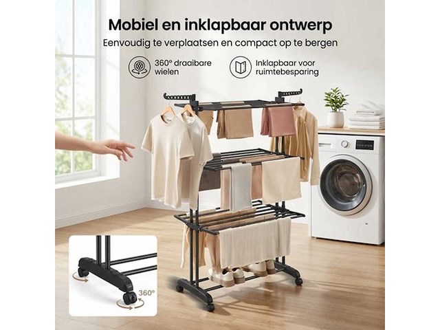 Droogrek staand - inklapbaar wasrek (10x) - afbeelding 7 van  8