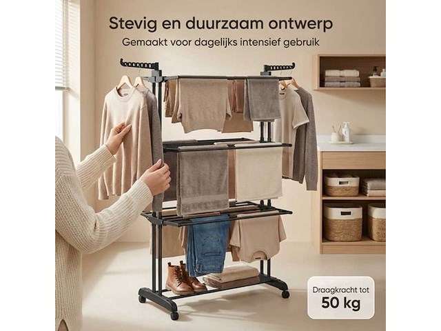 Droogrek staand - inklapbaar wasrek (3x) - afbeelding 3 van  8