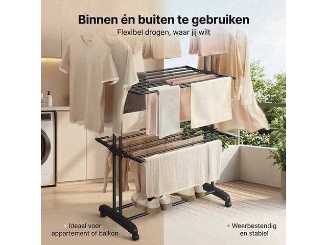 Droogrek staand - inklapbaar wasrek (5x) - afbeelding 5 van  8