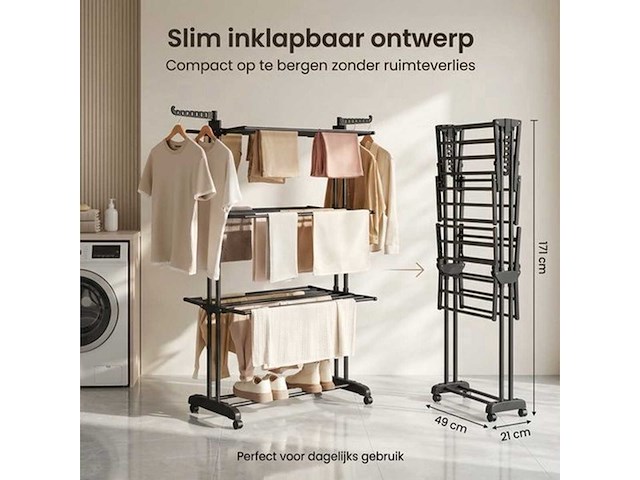 Droogrek staand - inklapbaar wasrek (5x) - afbeelding 6 van  8