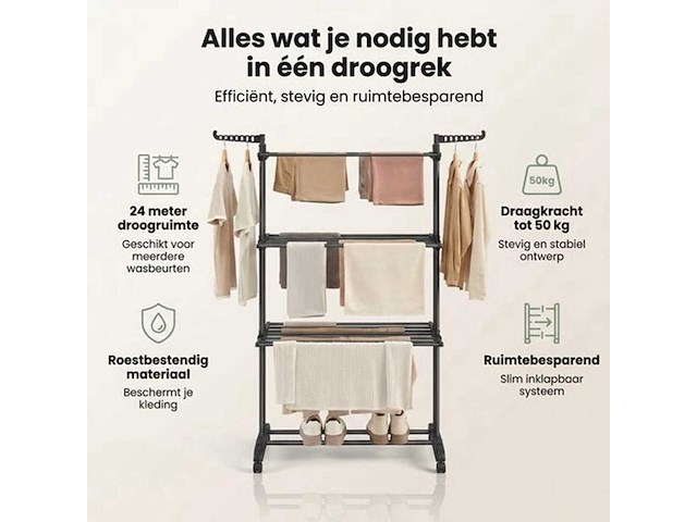 Droogrek staand - inklapbaar wasrek - afbeelding 2 van  8