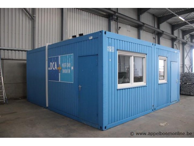 Dubbel bureelcontainer (b0108), vv 3 deuren, airco - afbeelding 1 van  6