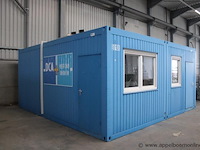 Dubbel bureelcontainer (b0108), vv 3 deuren, airco - afbeelding 1 van  6