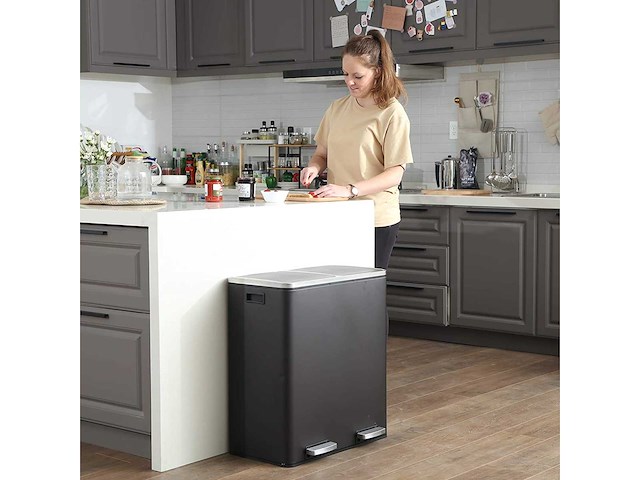 Dubbel compartiment afvalbak 2 x 30l - afbeelding 2 van  9