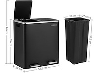 Dubbel compartiment afvalbak 2 x 30l - afbeelding 3 van  9