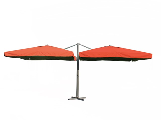 Dubbel hangende parasol oranje (2 * 300x400cm) - afbeelding 1 van  3