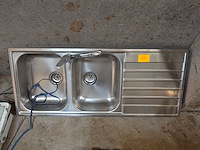 Dubbele afwasbak inox 1,21 x 0,50m - afbeelding 2 van  4