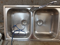 Dubbele afwasbak inox 1,21 x 0,50m - afbeelding 3 van  4